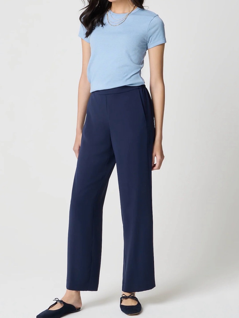 J. Crew Navy Wide-Leg Trousers